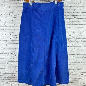 Elegant Blue Corduroy Women's Skirt size 10
